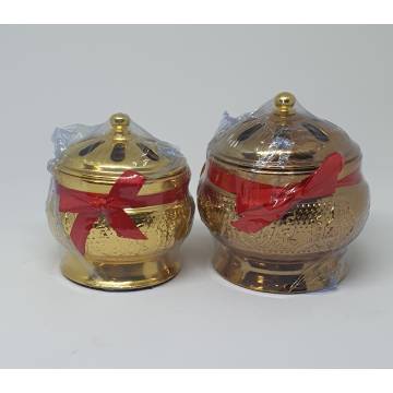 Incense Holder Pot with Lid  (Gold) - 香炉 (金)