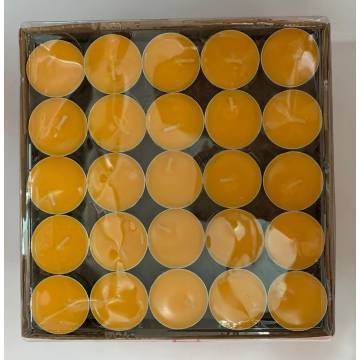 Tealight Vegetable Oil Candles - Yellow- 黄酥油烛 - (100 x 4 小时)